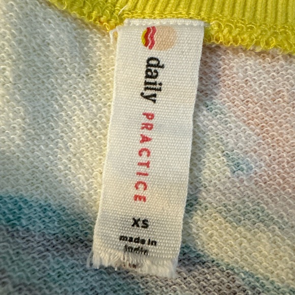 Anthropologie Daily Practice Multicolor Tropical Floral Wide Neck Sweatshirt XS - Picture 7 of 11